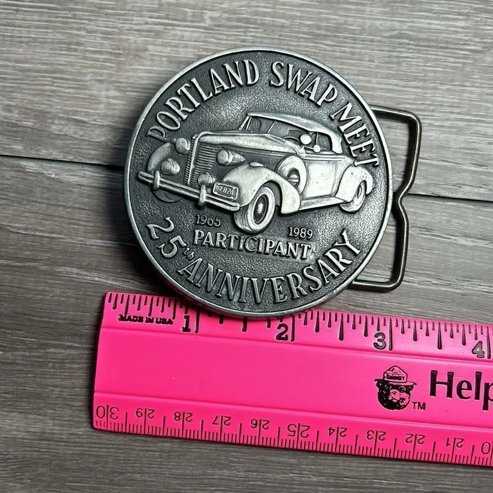 Portland Oregon swap meet 25th annual antique car club buckle